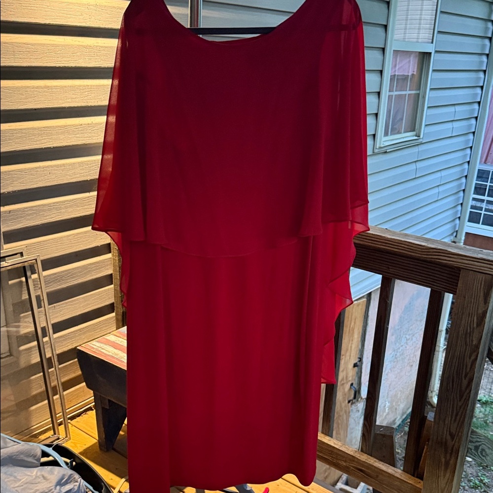 Glamour Nights Women’s 16 w Red Flowing Dress never worn